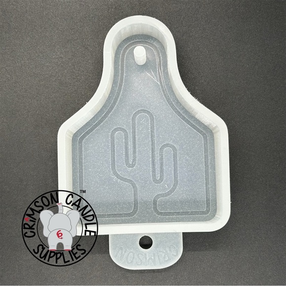 Neon Cactus Cow Tag Silicone Mold 4” T x 3” W x 1” D - Picture 1 of 2